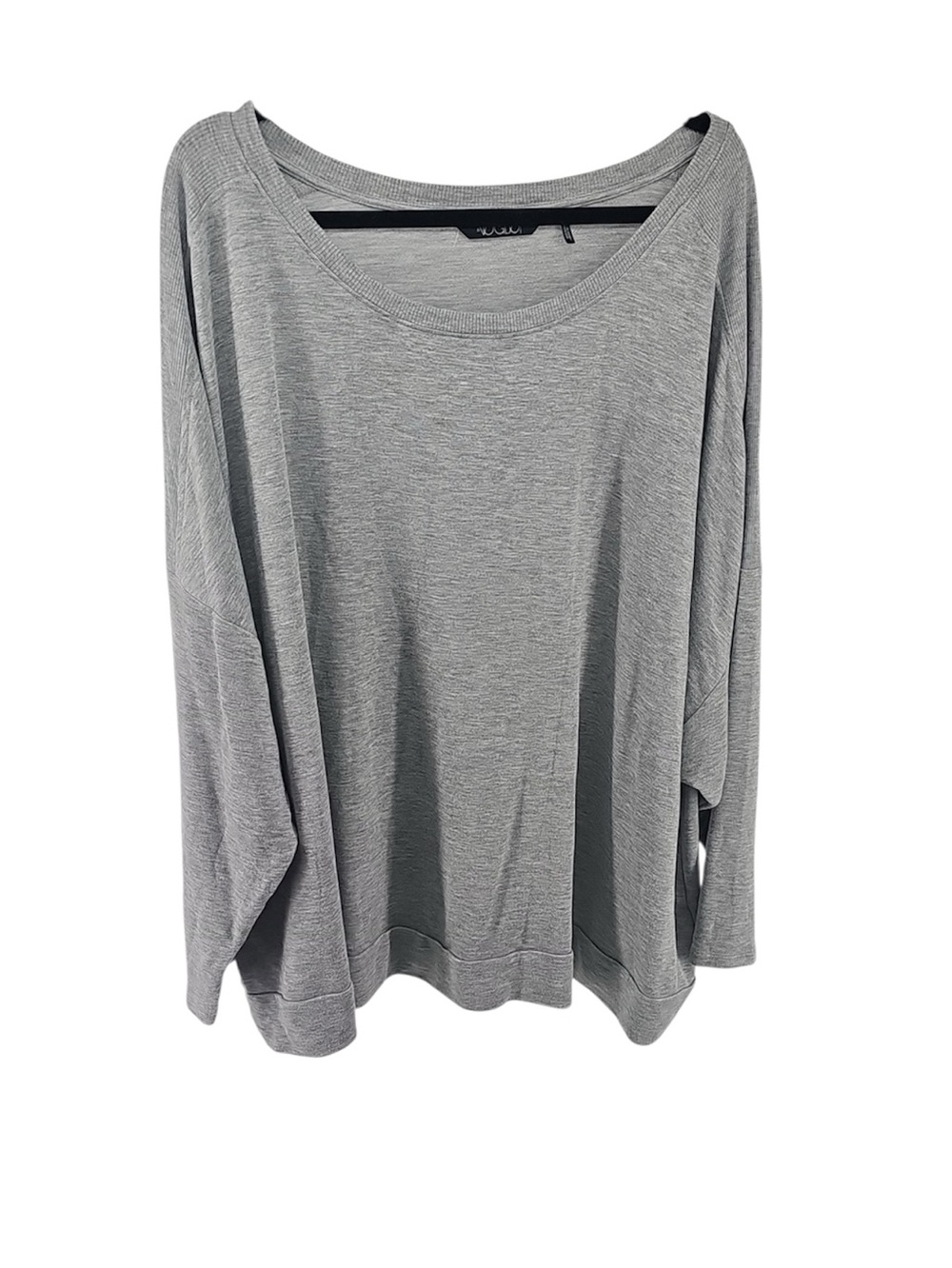 💚 Penningtons Light Gray Scoop Neck Pullover Top, Size 5XL